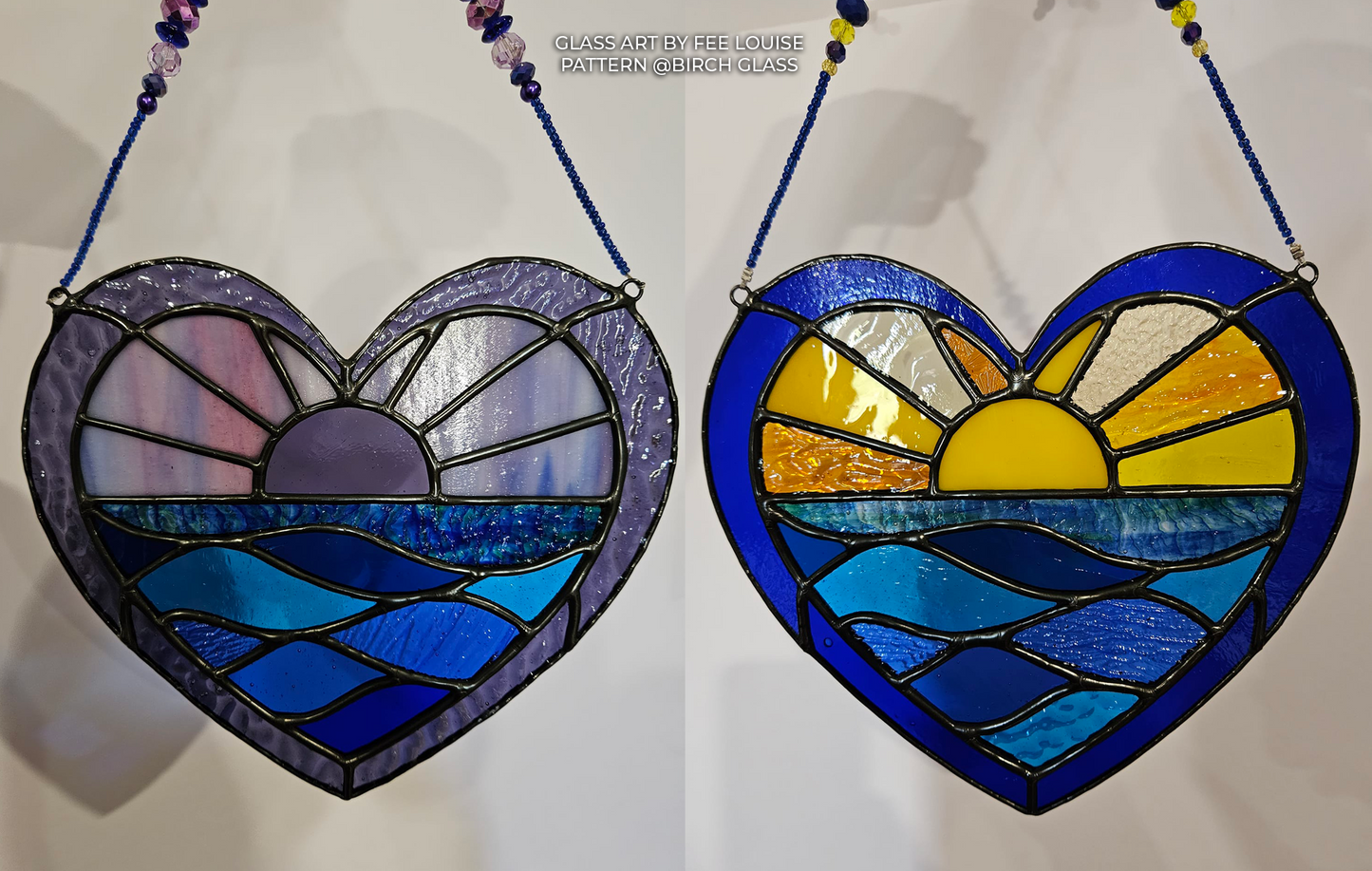 Sunset Ocean Heart & Sunrise, Sunset • FREE PATTERN
