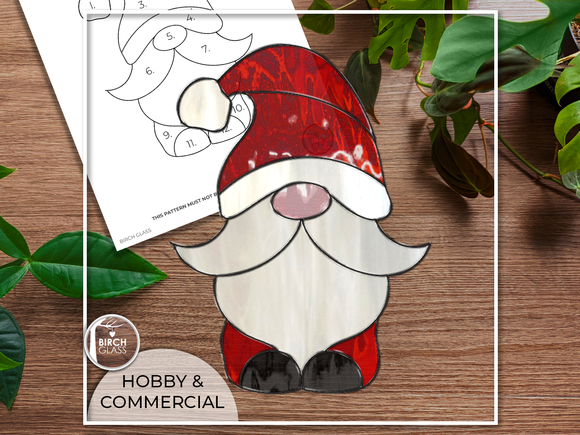 ChristmasGnomeProfile pattern • christmas gnome stained glass pattern – birch glass