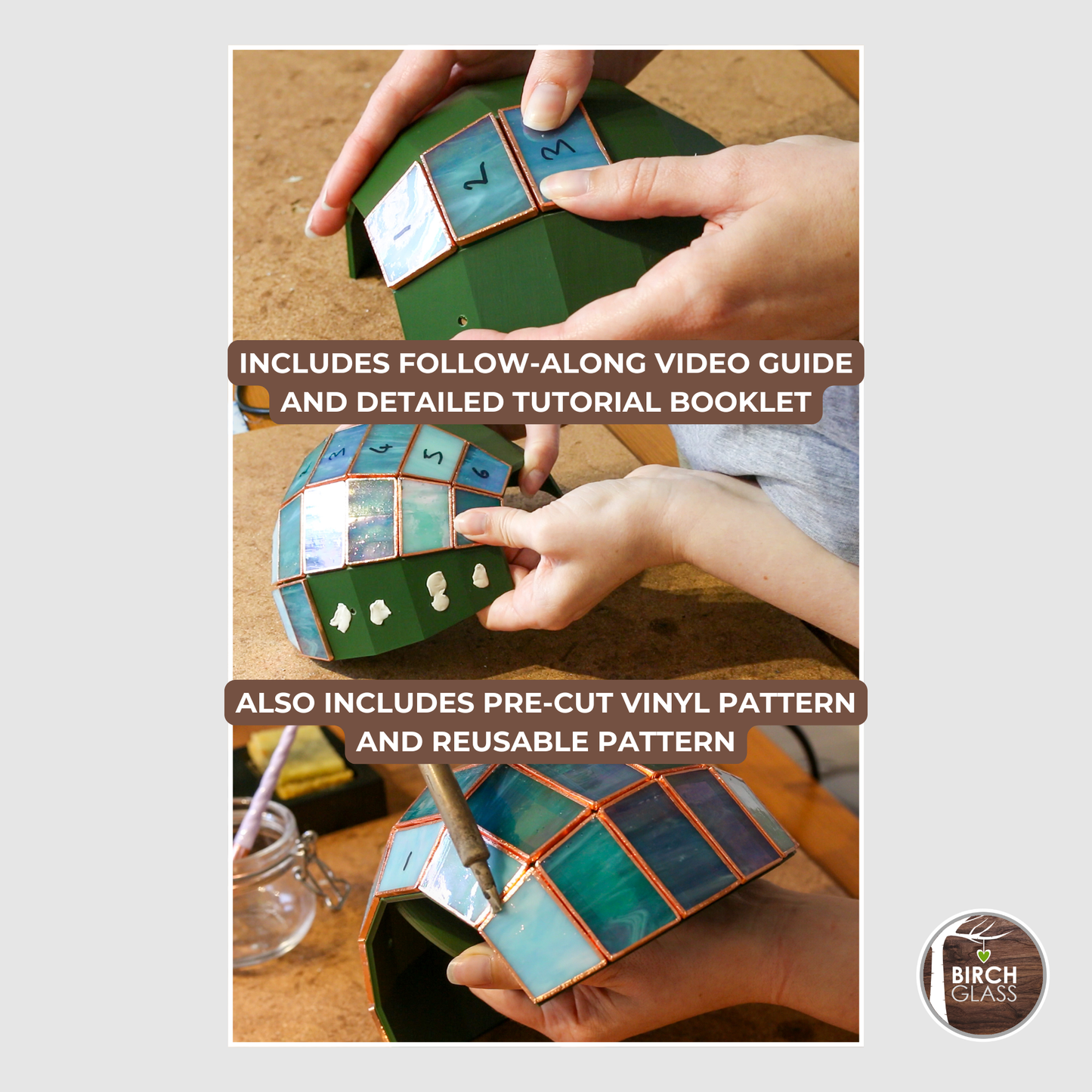 PLANT POT MOLD & TUTORIAL BOOKLET | Stained Glass