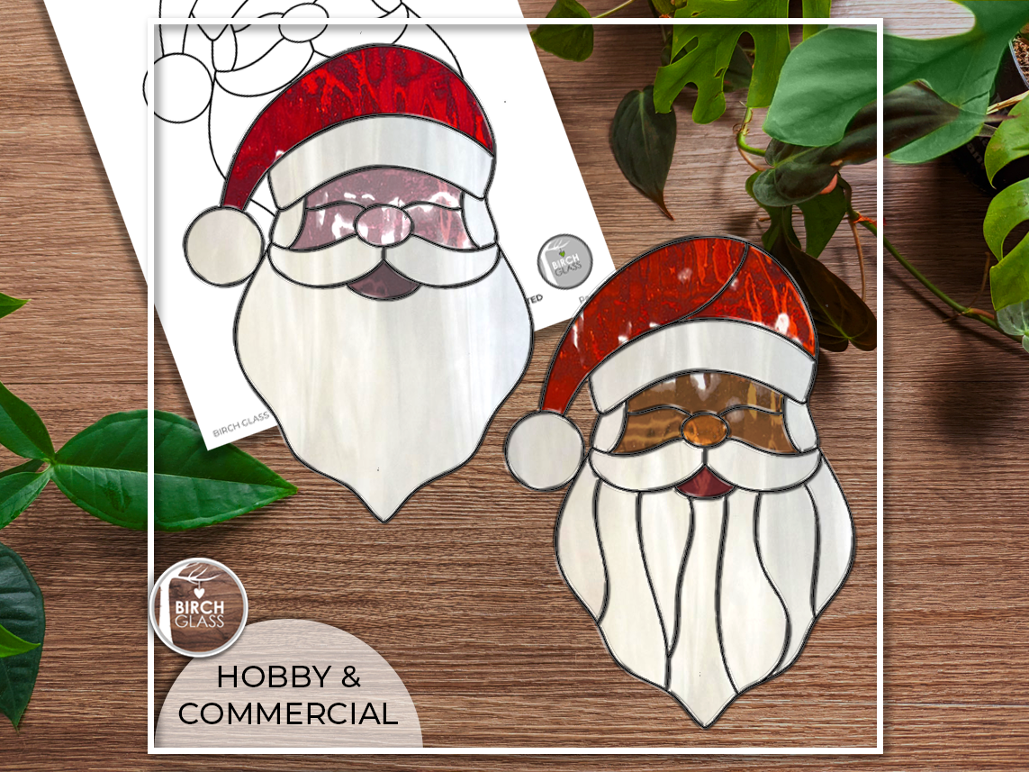 PATTERN • Santa Face X2 Stained Glass Pattern – Birch Glass pattern-santa-face-x2-stained-glass-pattern-birch-glass