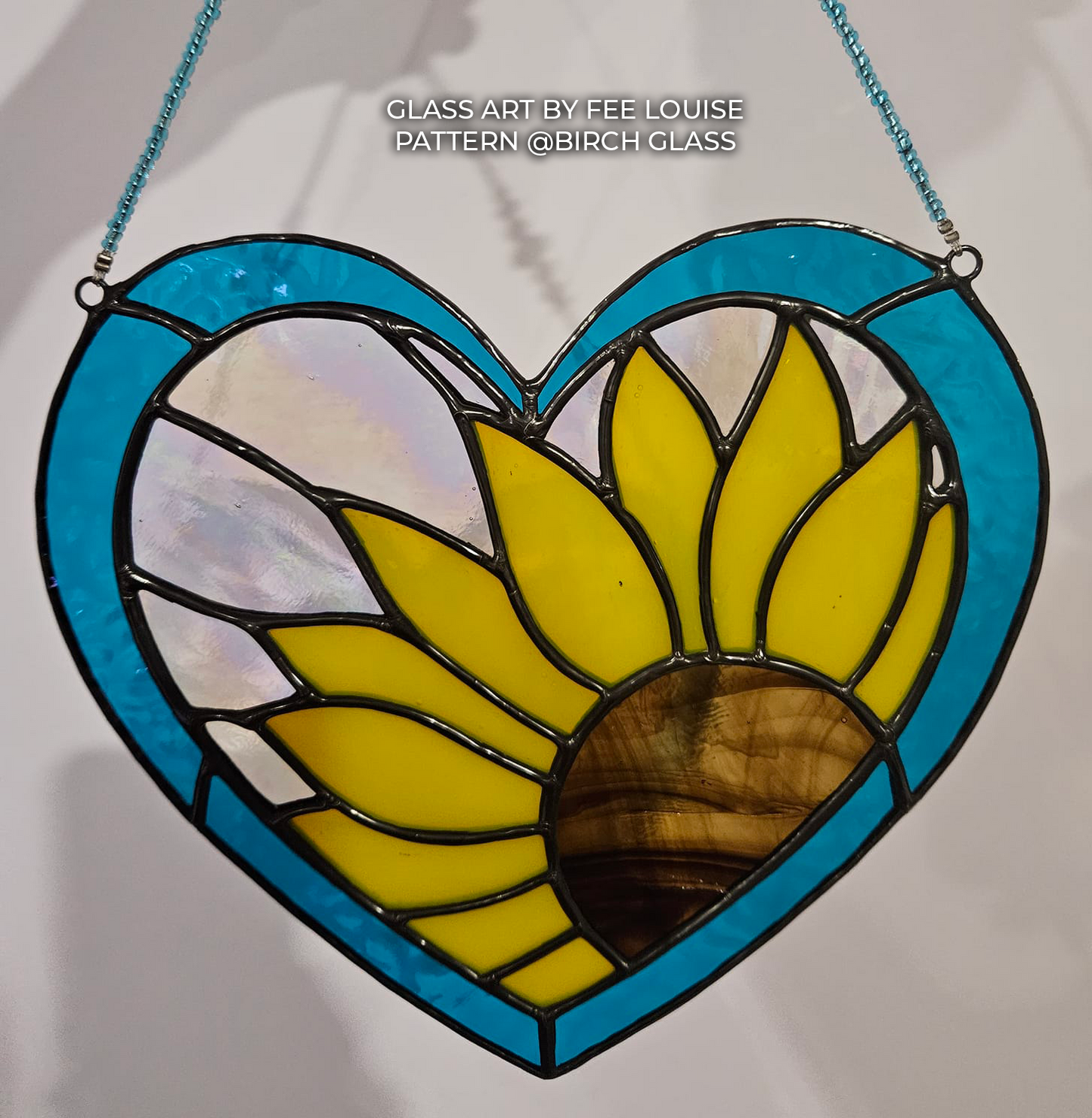 PATTERN • Sunflower Heart Stained Glass Pattern