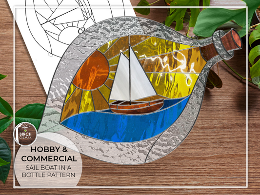 PATTERN • Boat Bottle Stained Glass Pattern