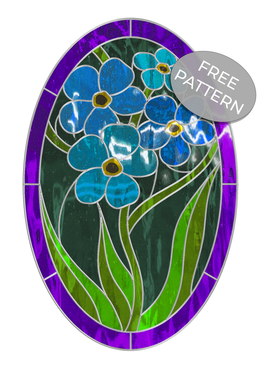 Oval Forget-Me-Not Flower, Nature, Leaves • FREE PATTERN