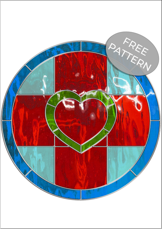 Cross Charity Heart Round Window Panel • FREE PATTERN