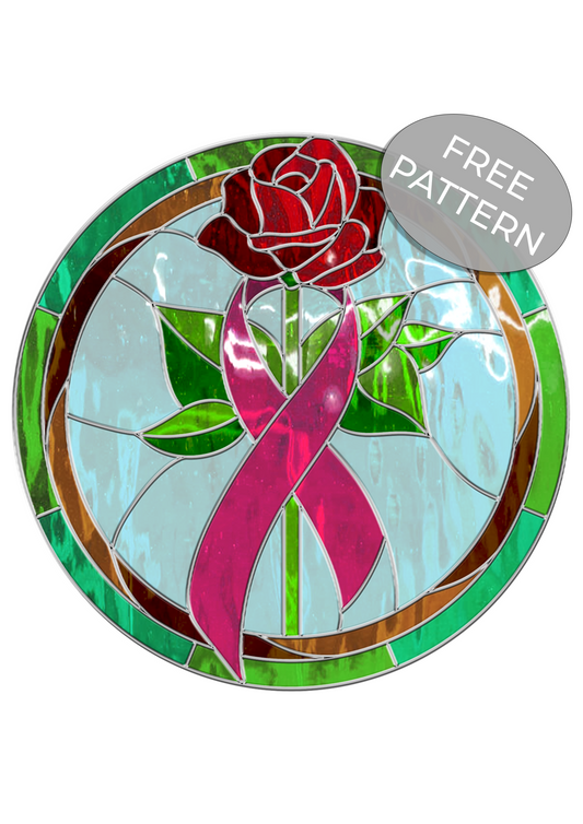 Ribbon Rose, Round Panel Flowers and Leaves • FREE PATTERN