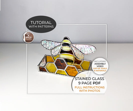 TUTORIAL • Bee Business Card Holder (Full Instructions & Bonus Video) Stained Glass Pattern