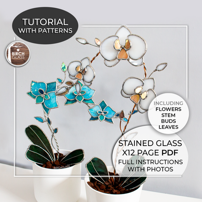 TUTORIAL • 3D Orchid Plant (Full Instructions) Stained Glass Pattern