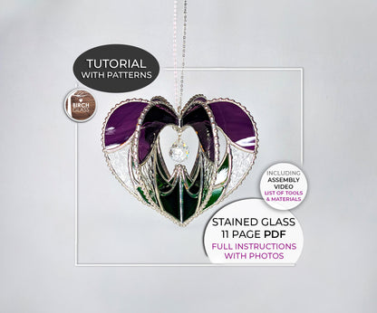 TUTORIAL • 3D Heart Spinner (Full Instructions & Bonus Video) Stained Glass Pattern