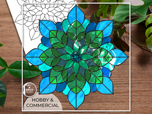 PATTERN • Floral Snowflake Mandala Stained Glass Pattern