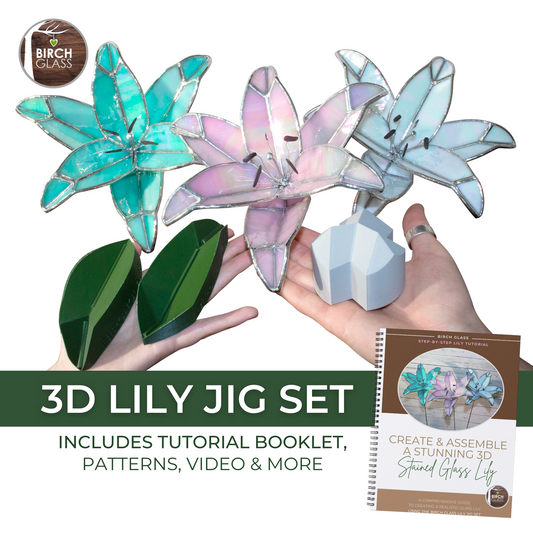 3D LILY JIG SET & TUTORIAL BOOKLET | Stained Glass Jig