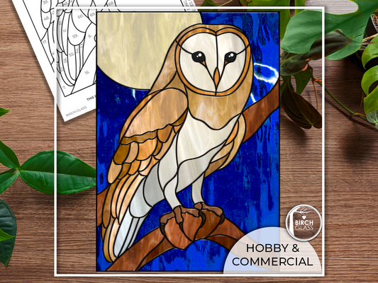 PATTERN • Barn Owl Panel Stained Glass Pattern
