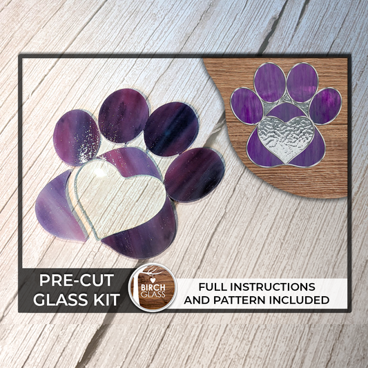 Precut Paw Print Succulent Kit - Stained Glass, Mosaics & More