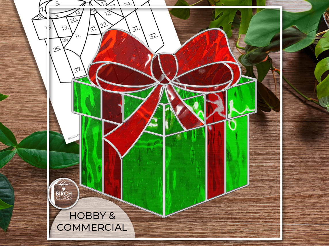 PATTERN • Present With Bow Stained Glass Pattern – Birch Glass