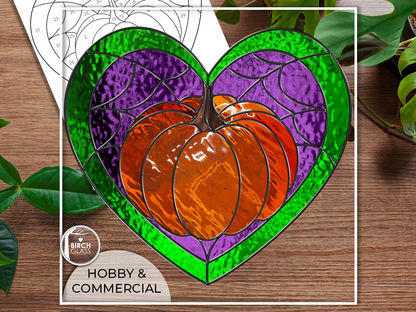 PATTERN • Pumpkin Heart Stained Glass Pattern