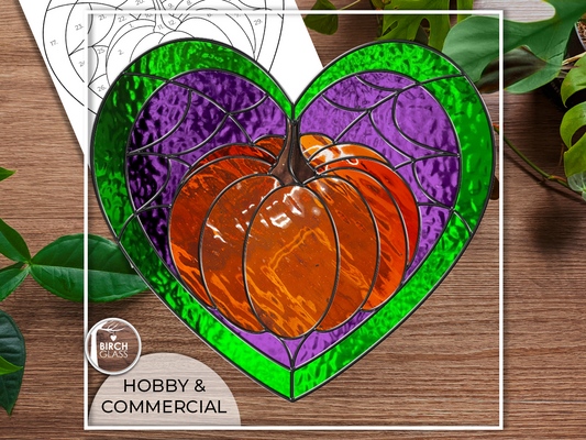 PATTERN • Pumpkin Heart Stained Glass Pattern