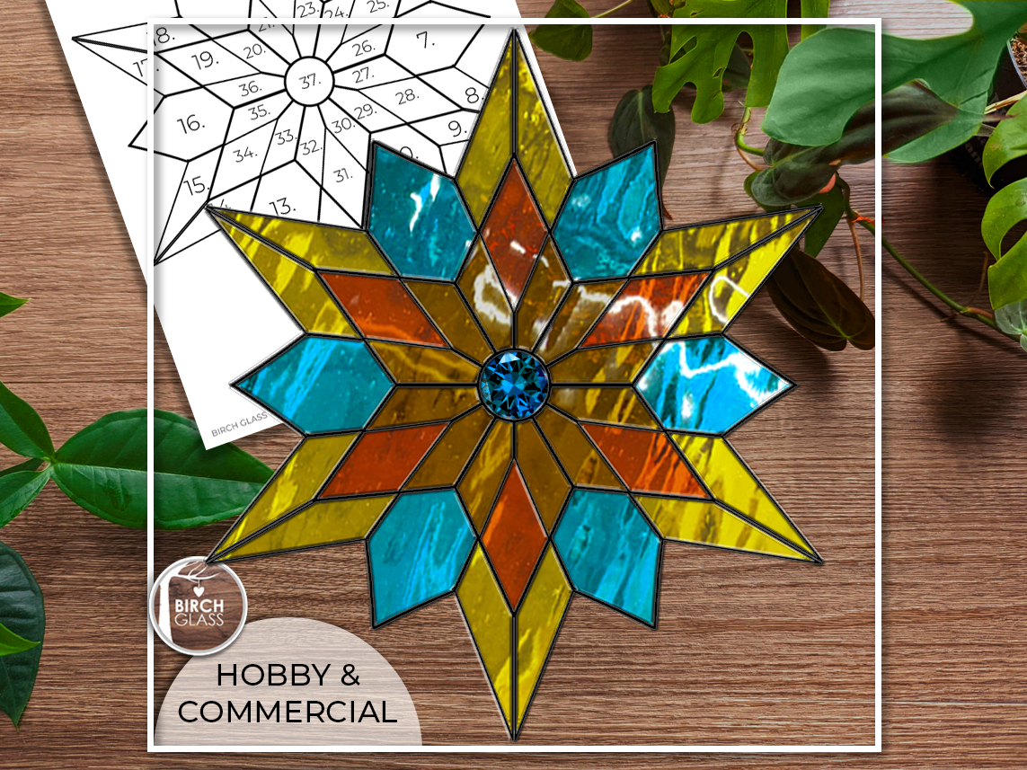 PATTERN • Star Snowflake Stained Glass Pattern