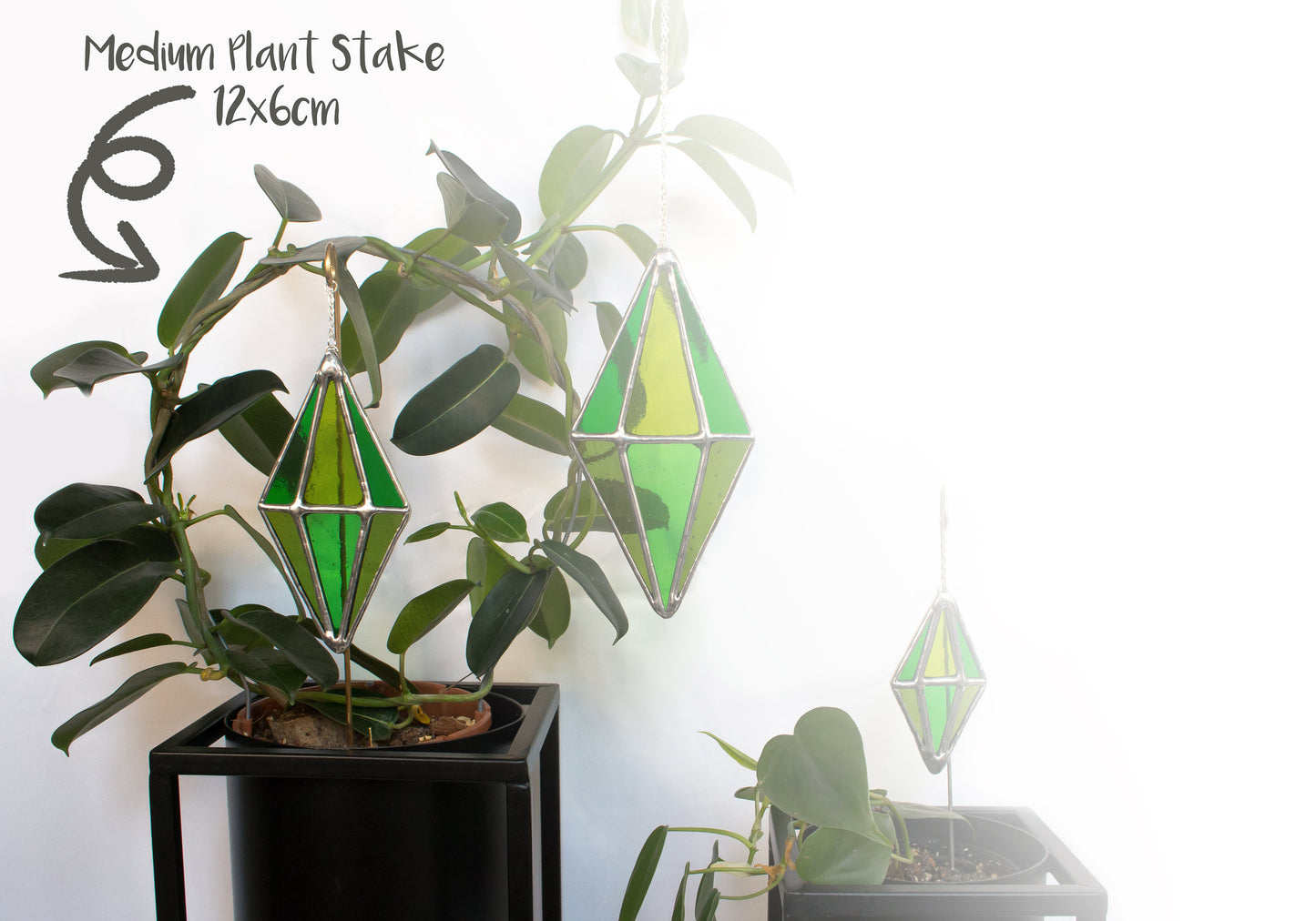 Plumbob Sims Inspired Glass Suncatcher & Plant Stakes - Sims 4 Gift