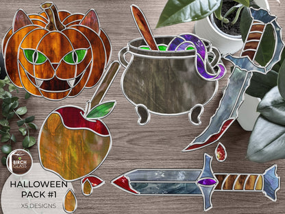 PATTERN • Halloween Candy Apple Stained Glass Pattern