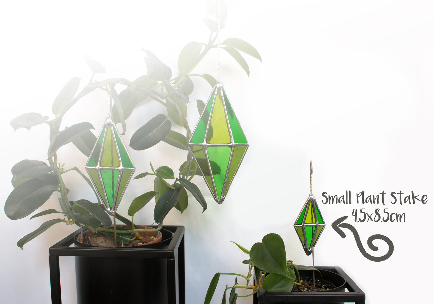 Plumbob Sims Inspired Glass Suncatcher & Plant Stakes - Sims 4 Gift