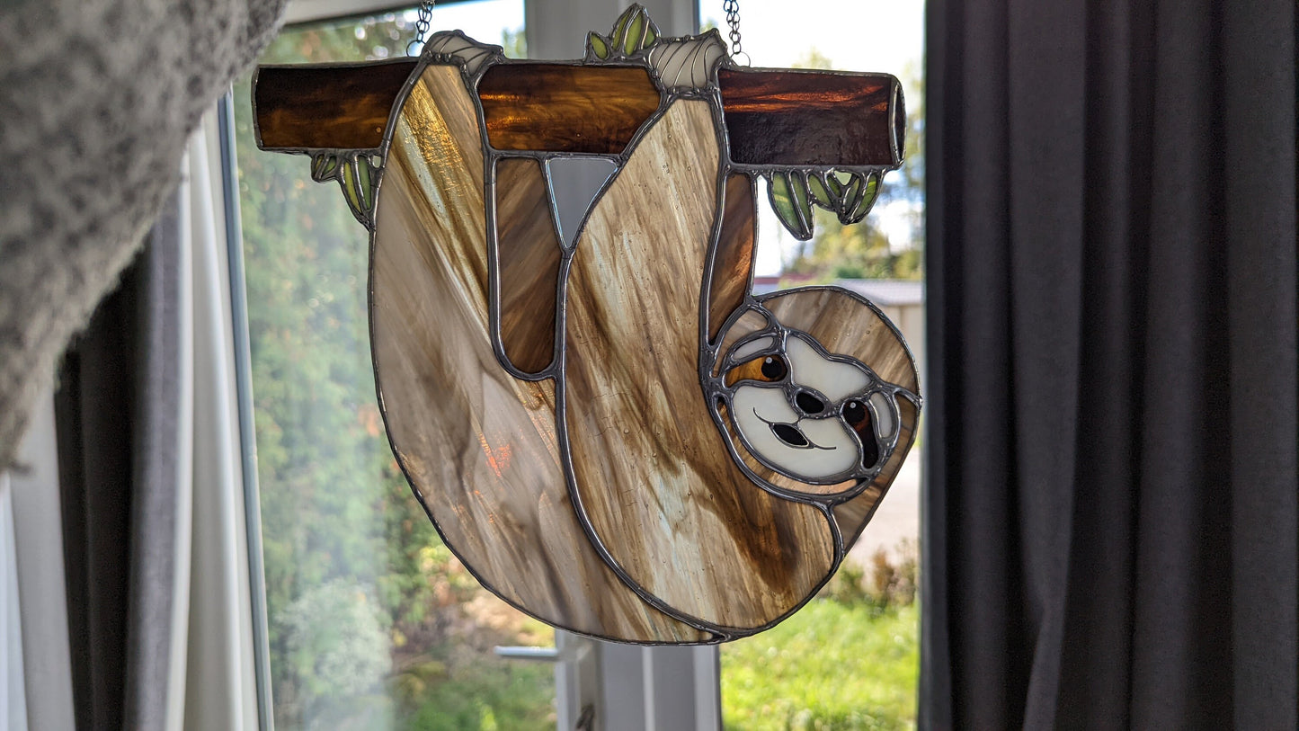 PATTERN • Smiling Sloth Stained Glass Pattern