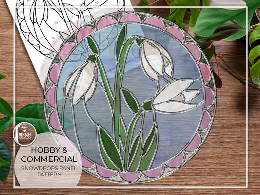 PATTERN • Spring Snowdrops Stained Glass Pattern