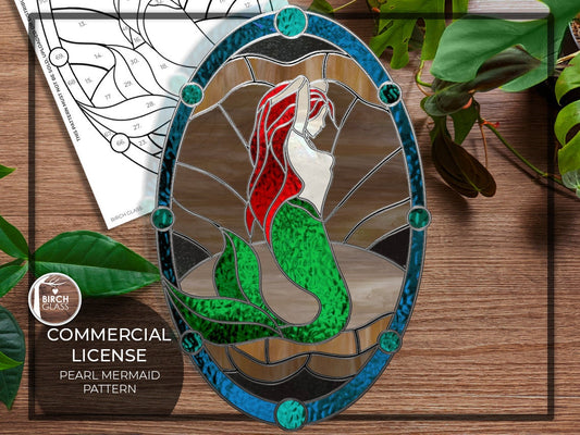 PATTERN • Pearl Mermaid Stained Glass Pattern