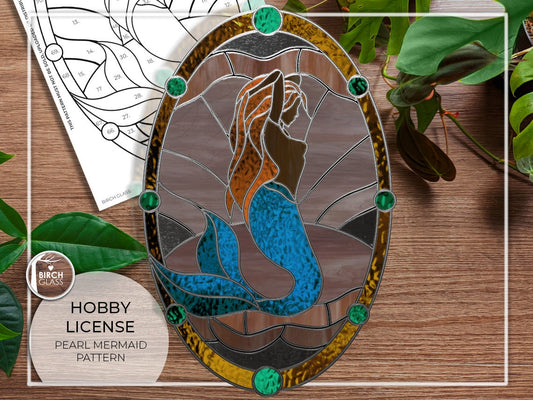 PATTERN • Mermaid Pearl Stained Glass Pattern