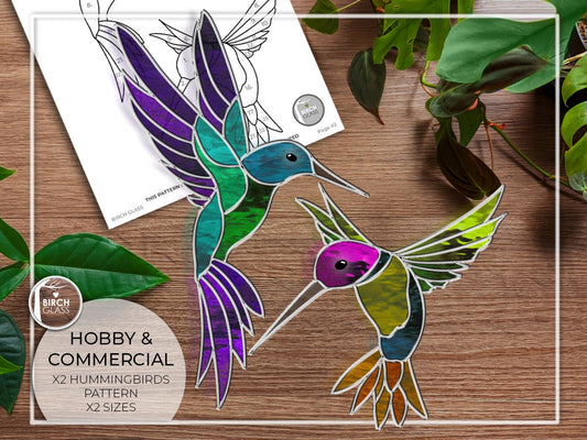 PATTERN • X2 Hummingbirds Stained Glass Pattern