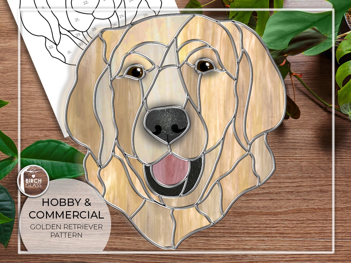 PATTERN • Golden Retriever Stained Glass Pattern