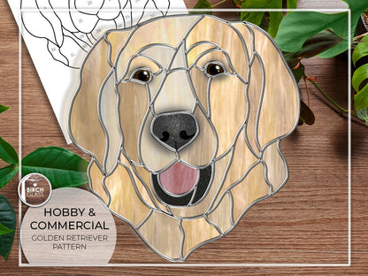 PATTERN • Golden Retriever Stained Glass Pattern