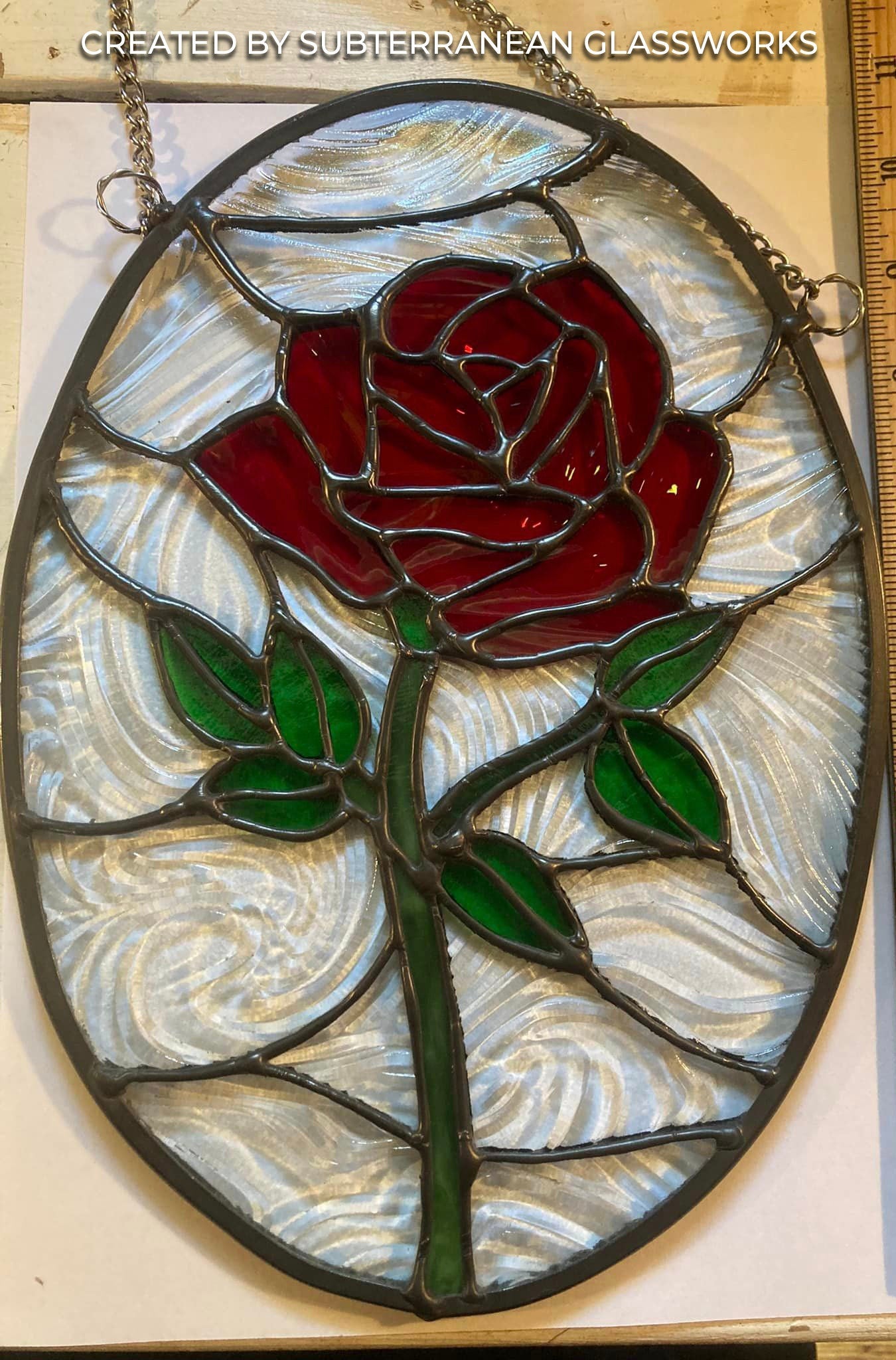 PATTERN • Rose Panel Stained Glass Pattern