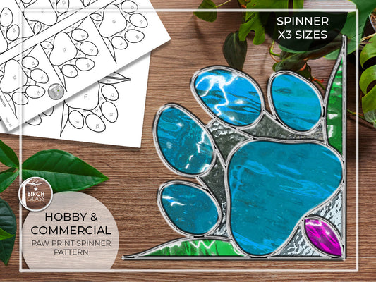 PATTERN • Spinner Paw Stained Glass Pattern