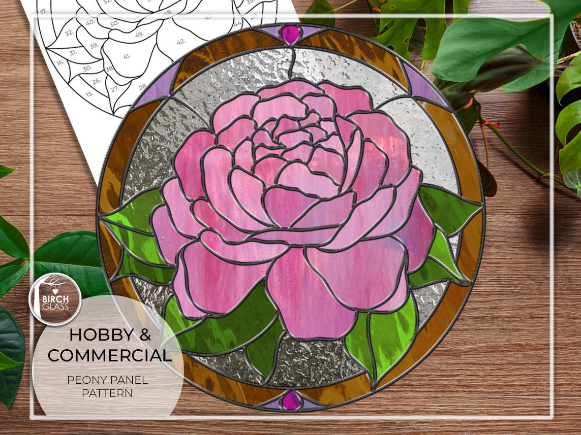 PATTERN • Peony Panel Stained Glass Pattern