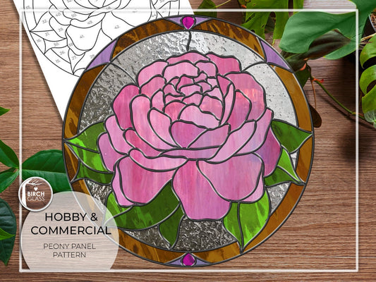PATTERN • Peony Panel Stained Glass Pattern