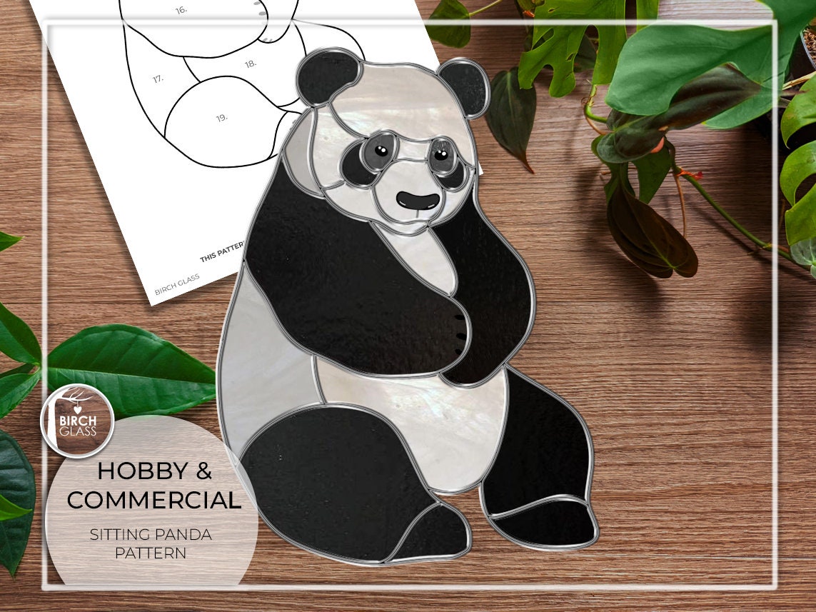 PATTERN β’ Panda Sitting Stained Glass Pattern β Birch Glass