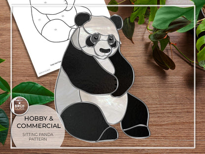 PATTERN • Panda Sitting Stained Glass Pattern