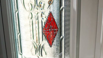 RED Glass Magic Fire Crystal Suncatcher Plant Stake